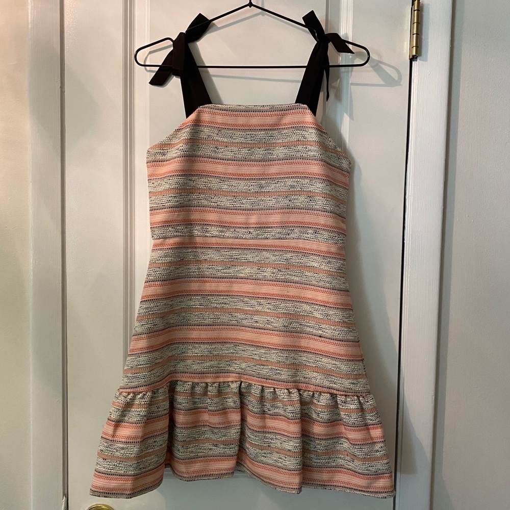 GB Girls Pink Black Tan Silver Stripped Dress